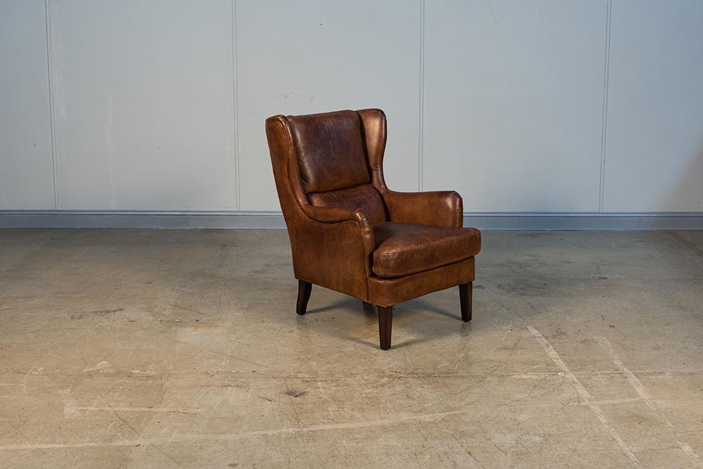Sarreid Ltd - Elite Wing Lounge Chair, Vintage Havana - 40801 veiw 7