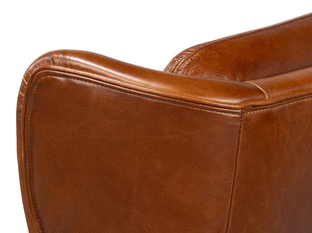 Sarreid Ltd - Elite Wing Lounge Chair, Cuba Brown - 54119 veiw 8