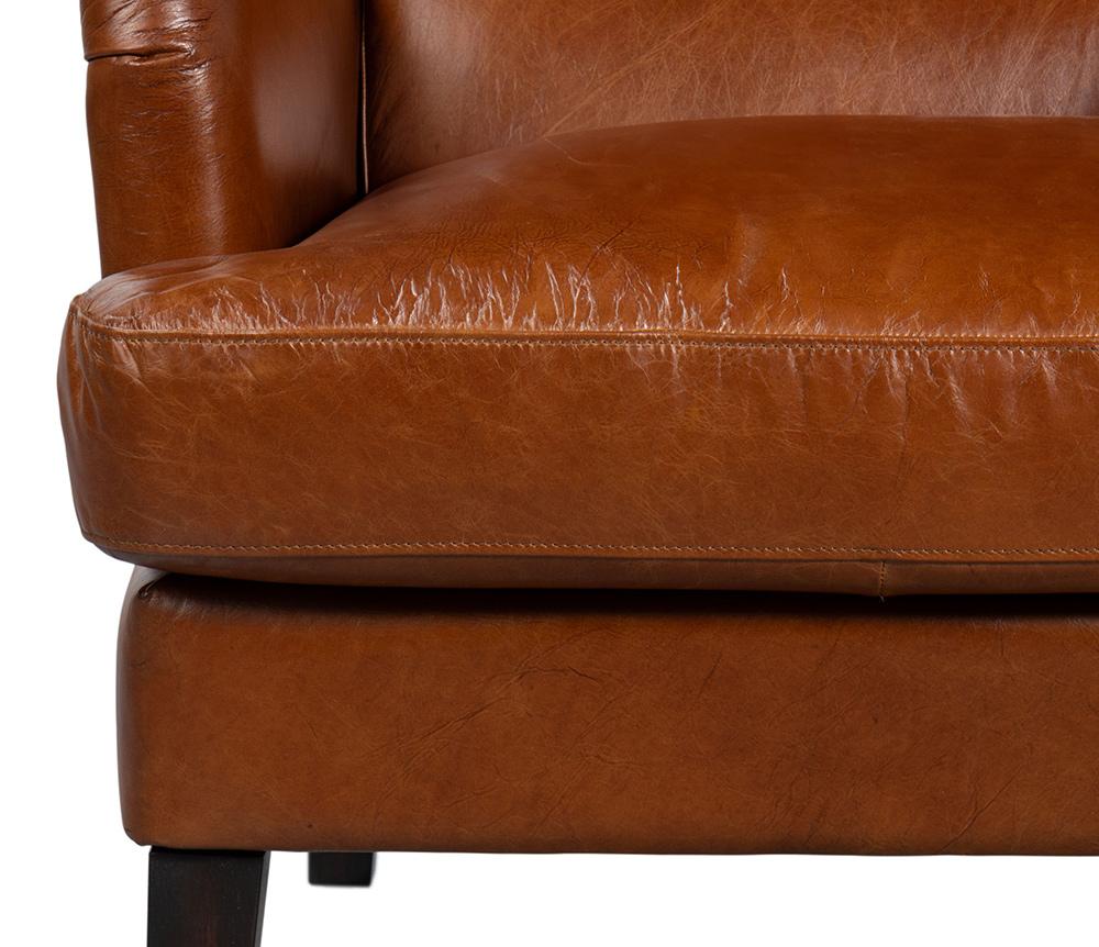 Sarreid Ltd - Elite Wing Lounge Chair, Cuba Brown - 54119 veiw 9