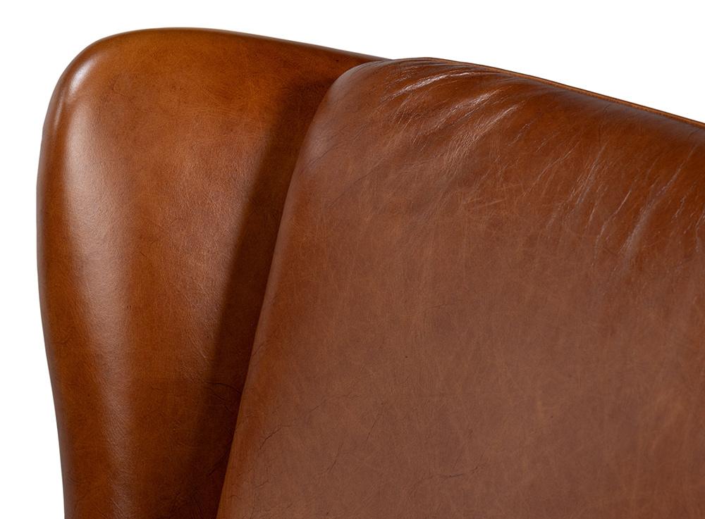 Sarreid Ltd - Elite Wing Lounge Chair, Vintage Havana - 40801 veiw 10
