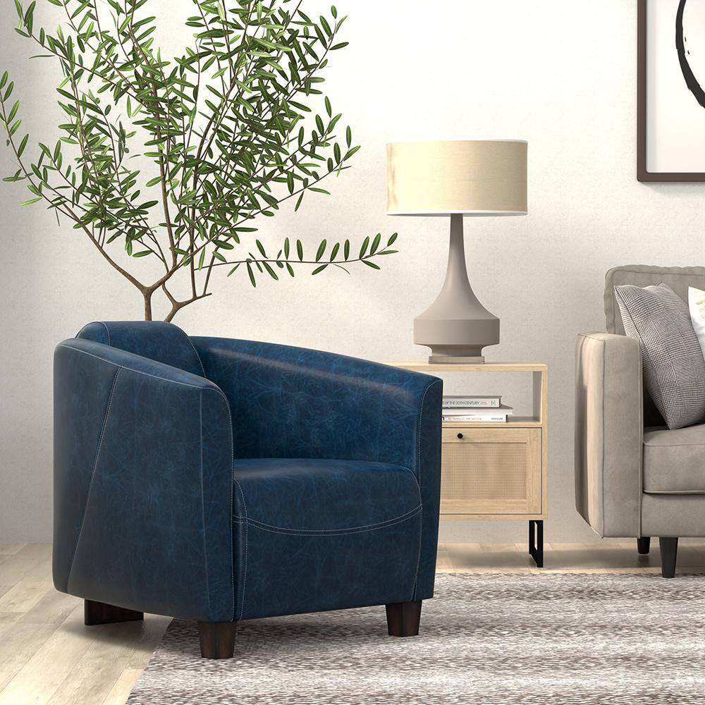 Sarreid Ltd - Mandy Arm Chair, Chateau Blue - 54127 veiw 4