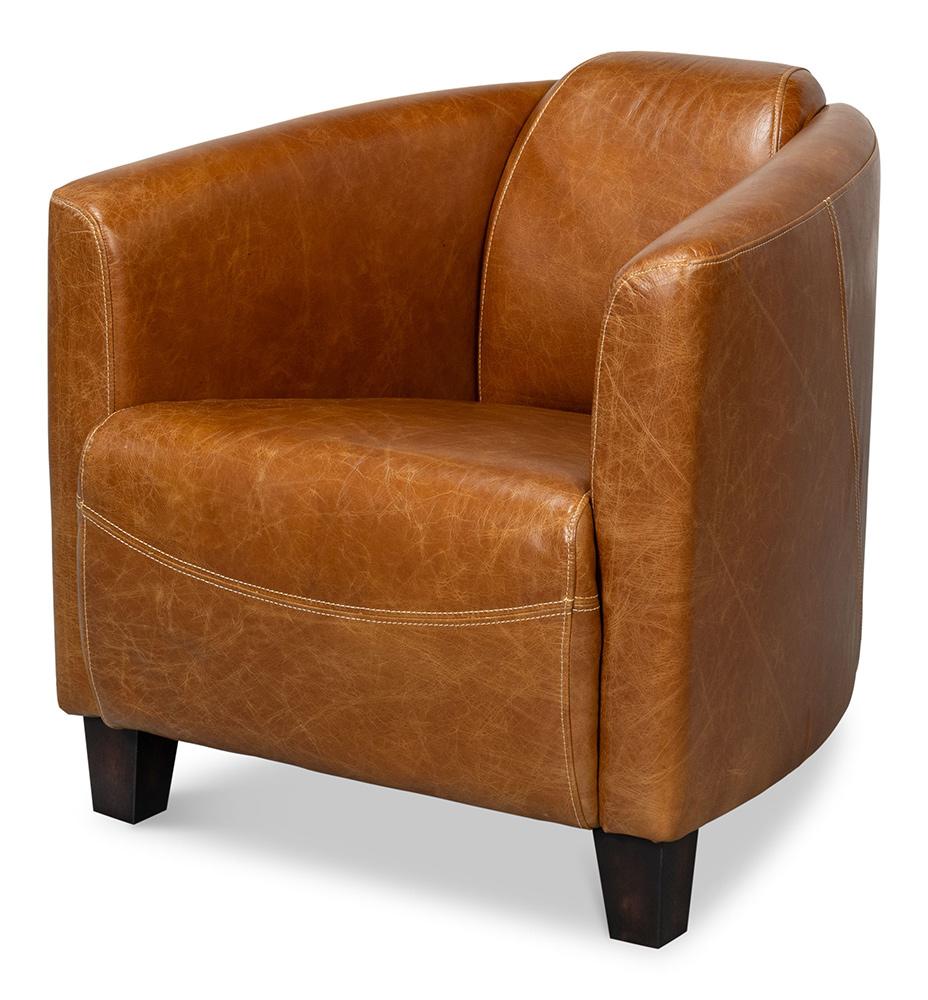 Sarreid Ltd - Mandy Arm Chair, Cuba Brown - 54126 veiw 1