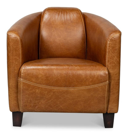 Sarreid Ltd - Mandy Arm Chair, Cuba Brown - 54126 veiw 2