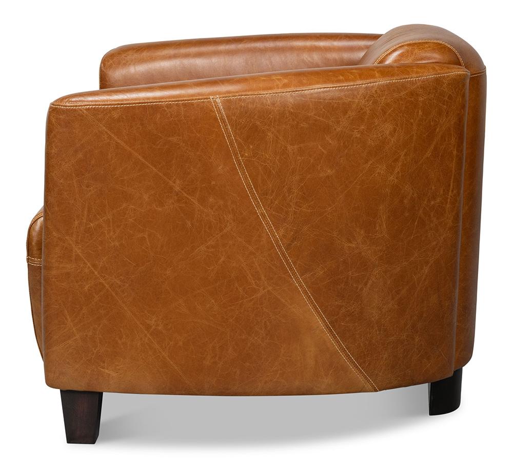 Sarreid Ltd - Mandy Arm Chair, Cuba Brown - 54126 veiw 3