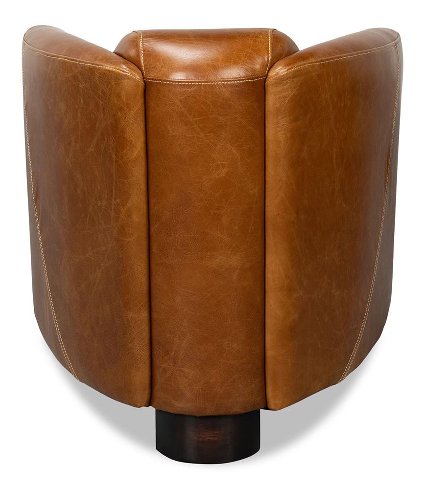 Sarreid Ltd - Mandy Arm Chair, Cuba Brown - 54126 veiw 4