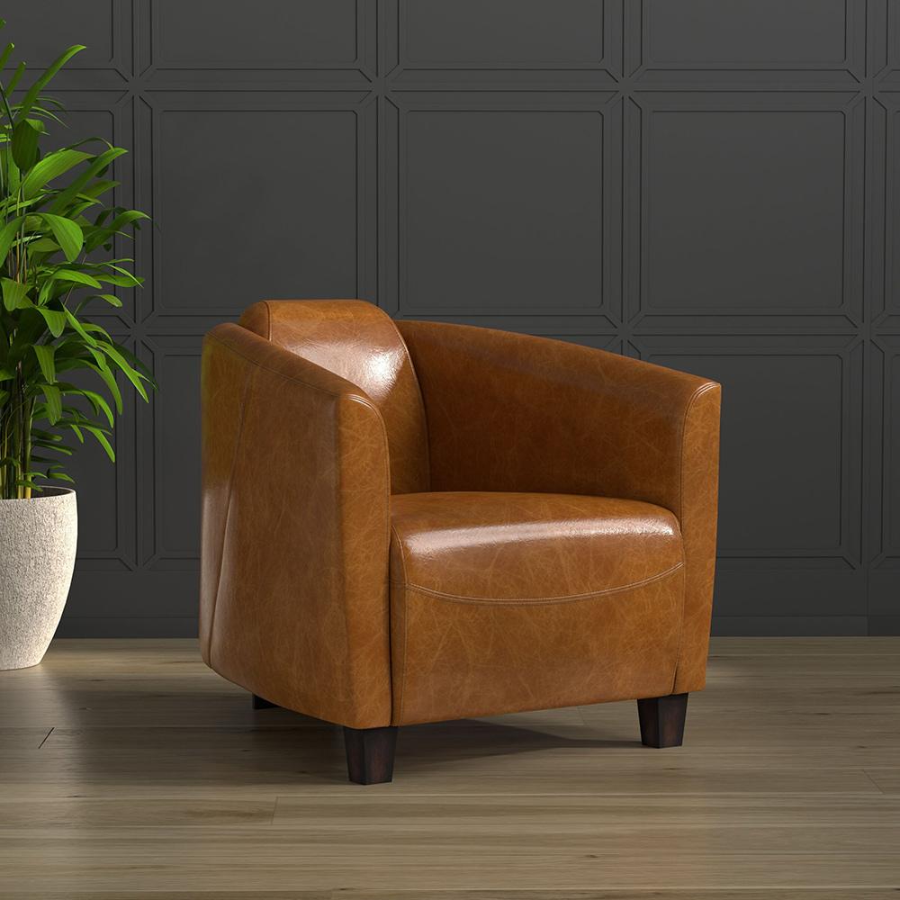 Sarreid Ltd - Mandy Arm Chair, Cuba Brown - 54126 veiw 7