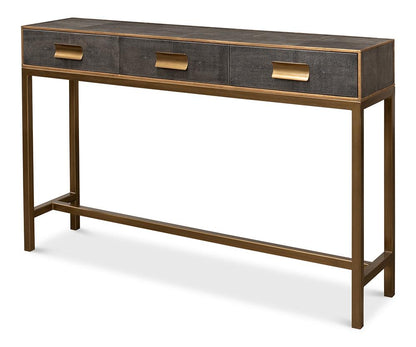 Sarreid Ltd - Gideon Shagreen Console Table, Ant.Grey - 53553-1 veiw 1