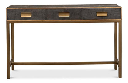 Sarreid Ltd - Gideon Shagreen Console Table, Ant.Grey - 53553-1 veiw 2