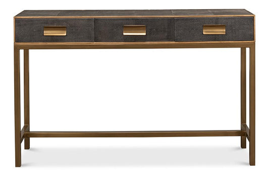 Sarreid Ltd - Gideon Shagreen Console Table, Ant.Grey - 53553-1 veiw 2