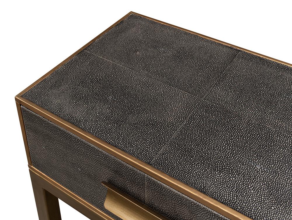 Sarreid Ltd - Gideon Shagreen Console Table, Ant.Grey - 53553-1 veiw 5