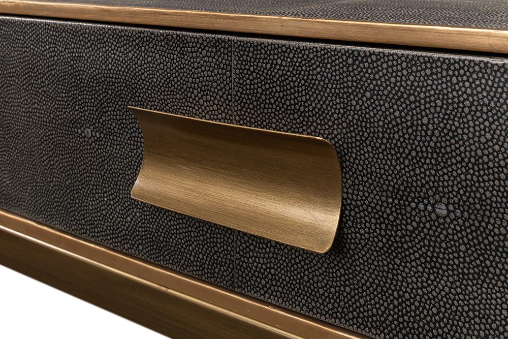 Sarreid Ltd - Gideon Shagreen Console Table, Ant.Grey - 53553-1 veiw 6