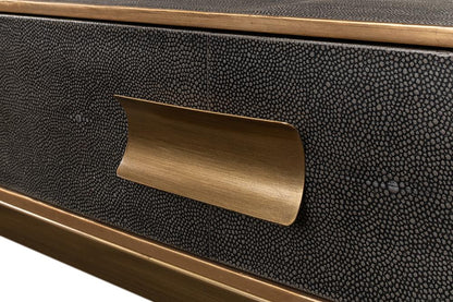 Sarreid Ltd - Gideon Shagreen Console Table, Ant.Grey - 53553-1 veiw 6