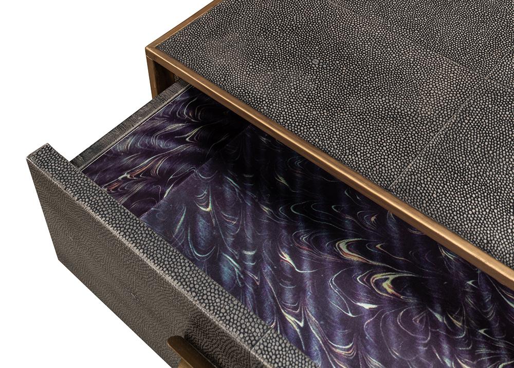 Sarreid Ltd - Gideon Shagreen Console Table, Ant.Grey - 53553-1 veiw 11