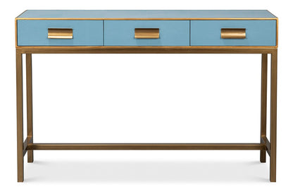 Sarreid Ltd - Gideon Shagreen Console, Chambray Blue - 54005-4 veiw 2