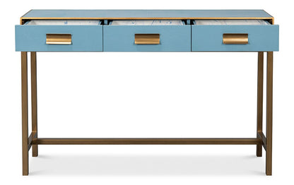 Sarreid Ltd - Gideon Shagreen Console, Chambray Blue - 54005-4 veiw 3