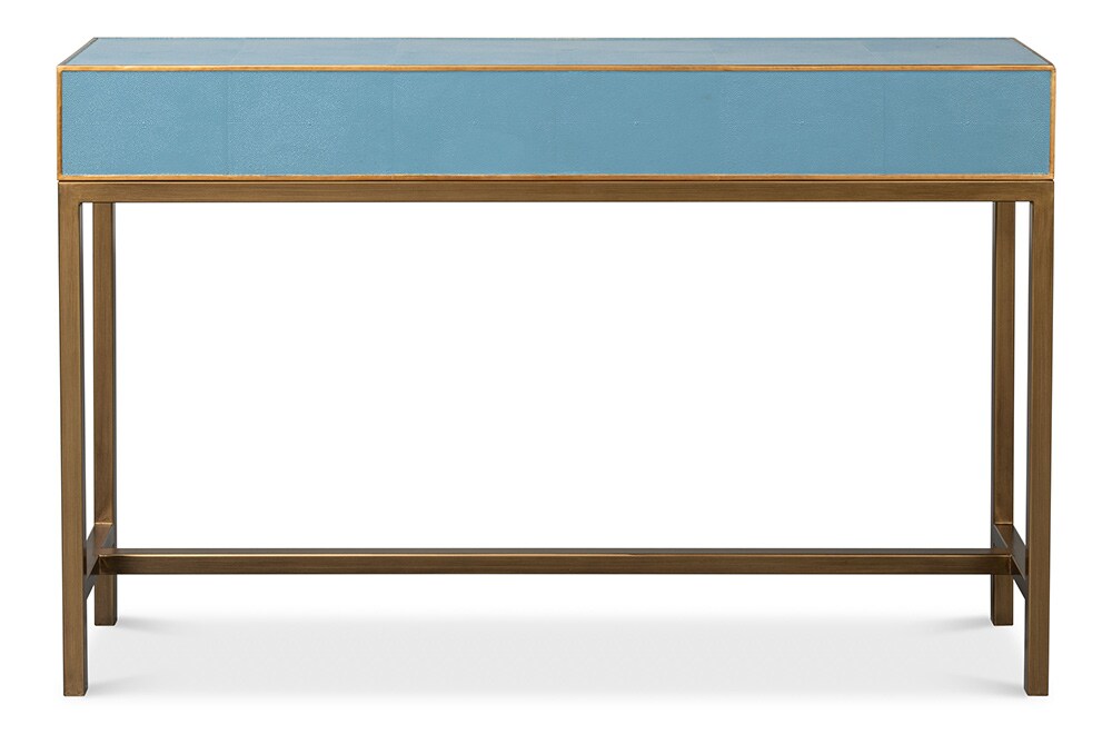 Sarreid Ltd - Gideon Shagreen Console, Chambray Blue - 54005-4 veiw 7