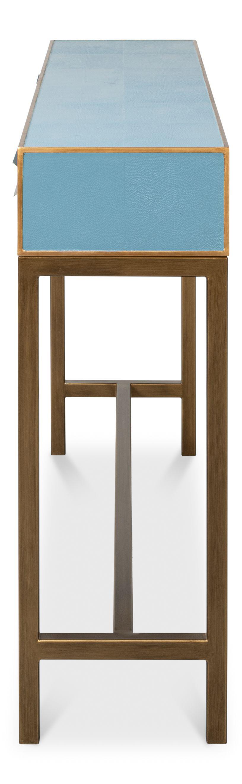 Sarreid Ltd - Gideon Shagreen Console, Chambray Blue - 54005-4 veiw 8