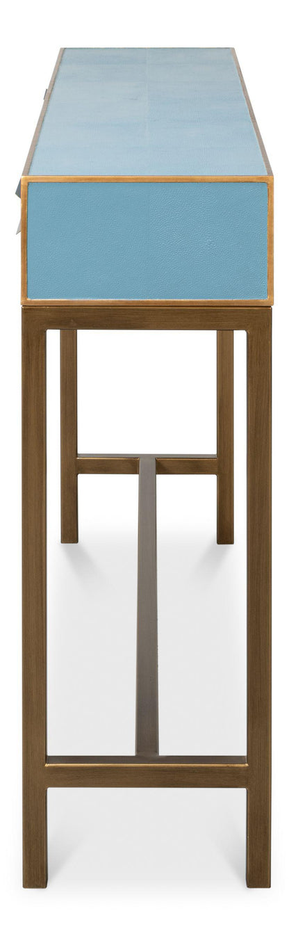 Sarreid Ltd - Gideon Shagreen Console, Chambray Blue - 54005-4 veiw 8