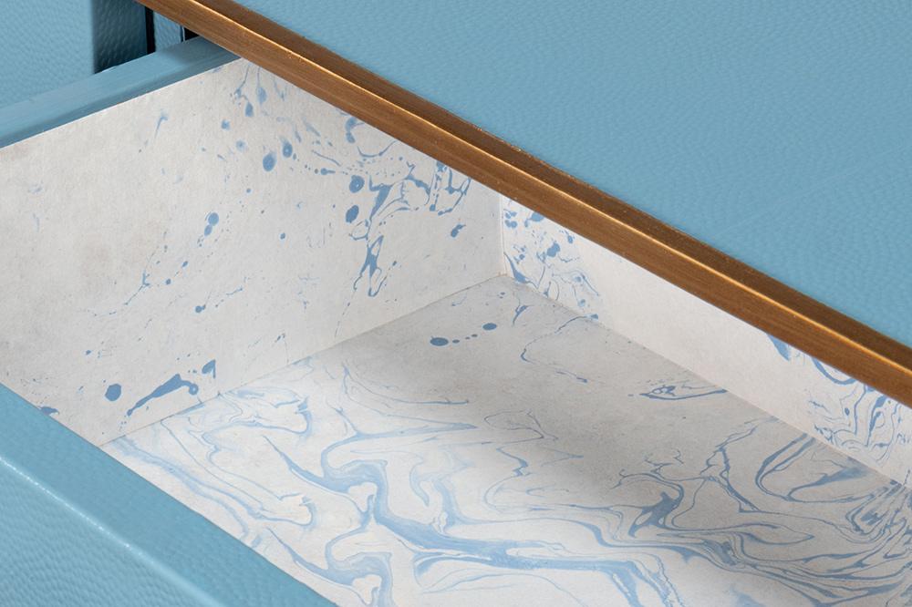 Sarreid Ltd - Gideon Shagreen Console, Chambray Blue - 54005-4 veiw 9