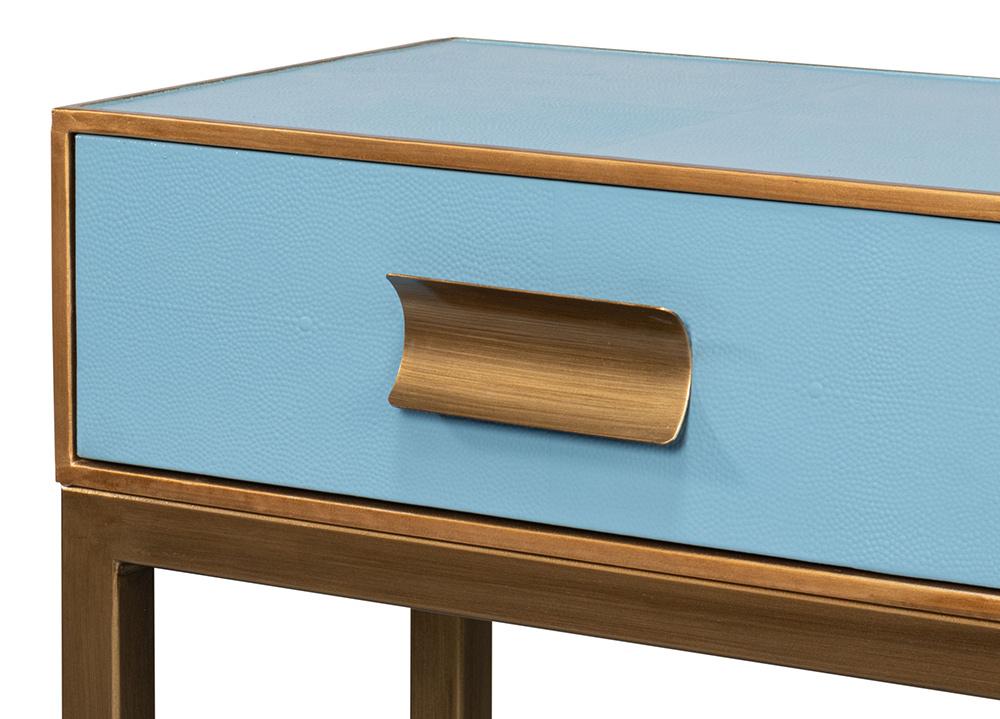 Sarreid Ltd - Gideon Shagreen Console, Chambray Blue - 54005-4 veiw 12