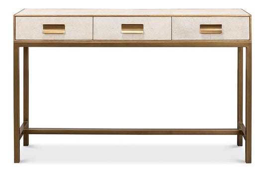 Sarreid Ltd - Gideon Shagreen Console, Osprey White - 53553-4 veiw 2