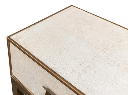 Sarreid Ltd - Gideon Shagreen Console, Osprey White - 53553-4 veiw 5