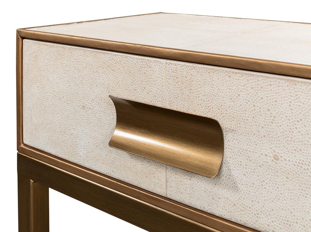 Sarreid Ltd - Gideon Shagreen Console, Osprey White - 53553-4 veiw 6