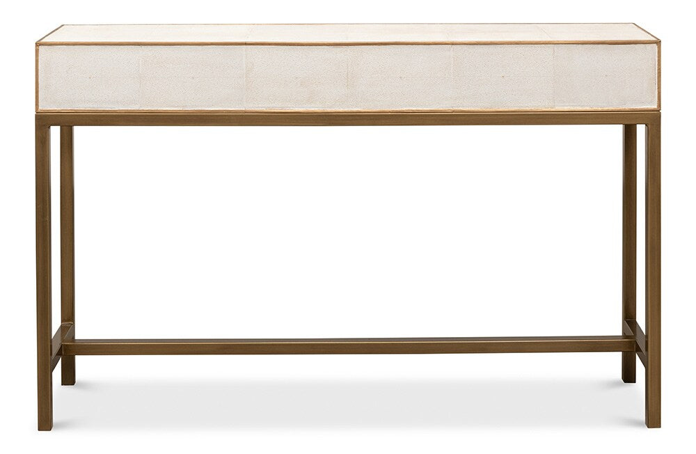 Sarreid Ltd - Gideon Shagreen Console, Osprey White - 53553-4 veiw 7