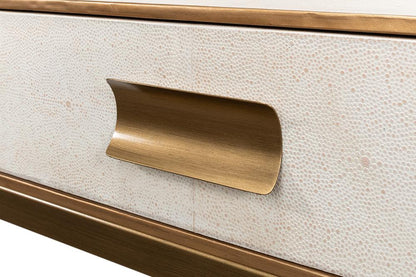 Sarreid Ltd - Gideon Shagreen Console, Osprey White - 53553-4 veiw 9