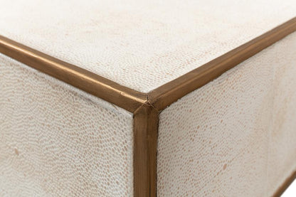 Sarreid Ltd - Gideon Shagreen Console, Osprey White - 53553-4 veiw 10