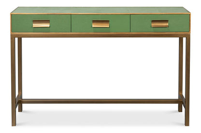 Sarreid Ltd - Gideon Shagreen Console, Watercress - 54005-3 veiw 2