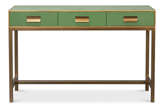 Sarreid Ltd - Gideon Shagreen Console, Watercress - 54005-3 veiw 2