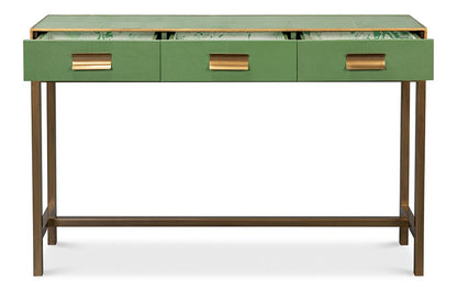 Sarreid Ltd - Gideon Shagreen Console, Watercress - 54005-3 veiw 3