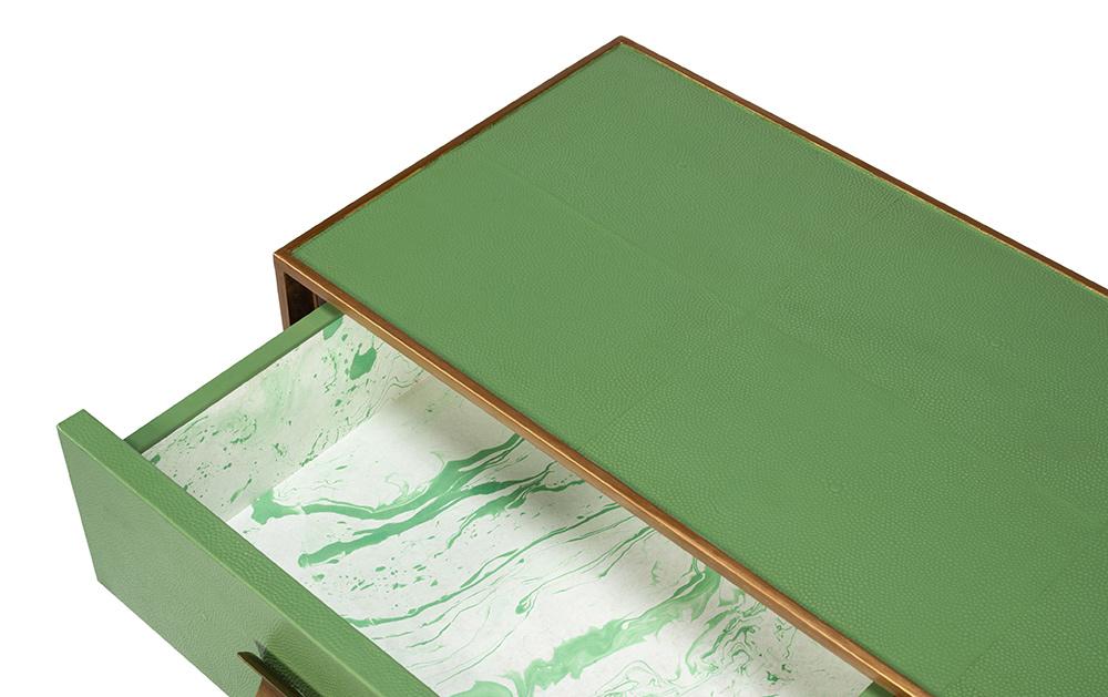 Sarreid Ltd - Gideon Shagreen Console, Watercress - 54005-3 veiw 5