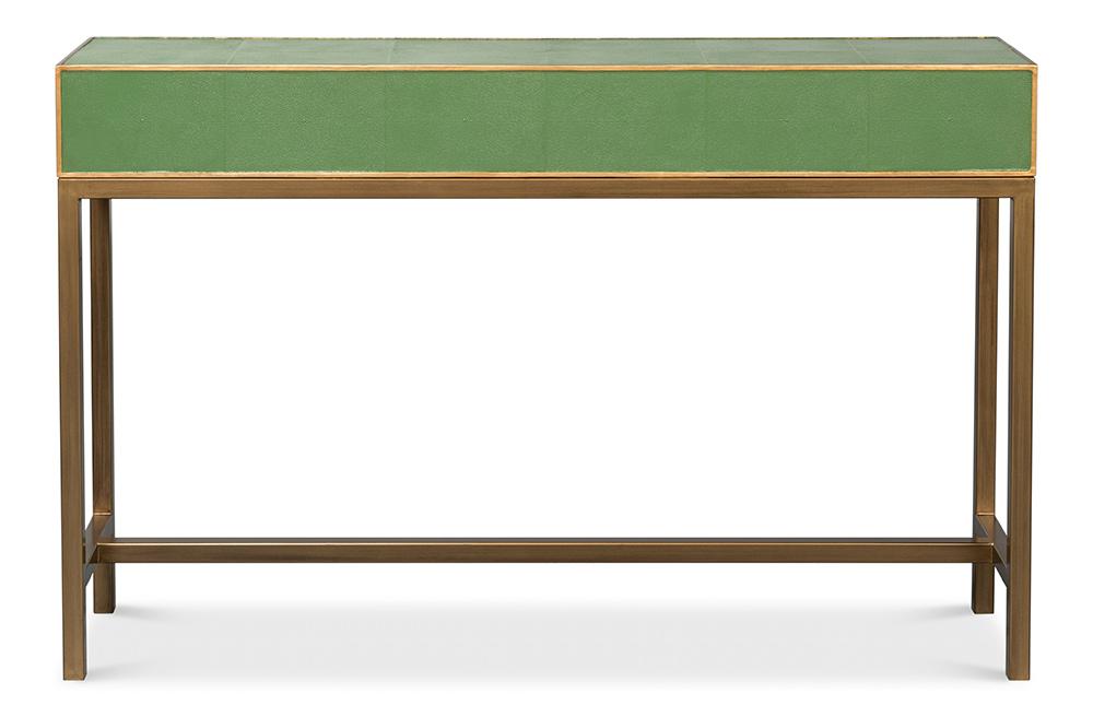 Sarreid Ltd - Gideon Shagreen Console, Watercress - 54005-3 veiw 7