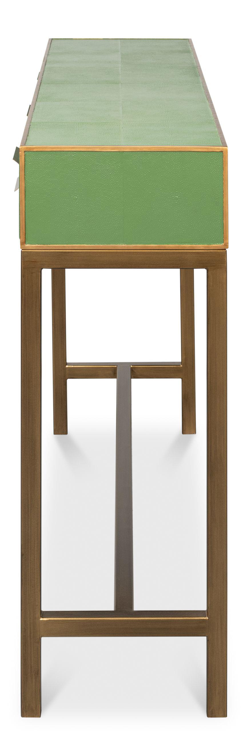 Sarreid Ltd - Gideon Shagreen Console, Watercress - 54005-3 veiw 8