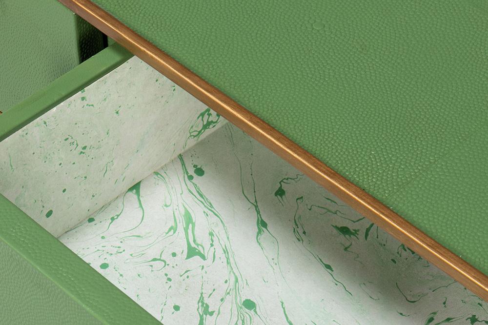 Sarreid Ltd - Gideon Shagreen Console, Watercress - 54005-3 veiw 9