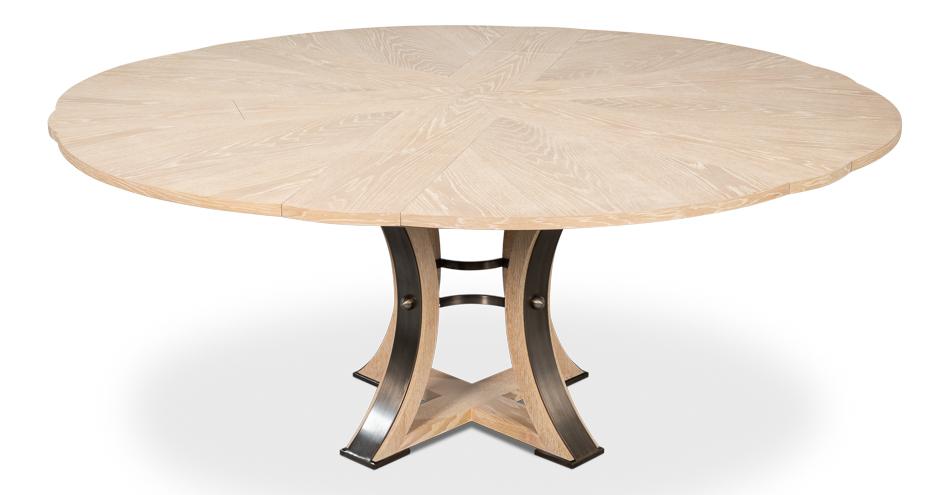 Sarreid Ltd - Tower Jupe Dining Table,Med,Bleached Oak - 54220-BO veiw 1