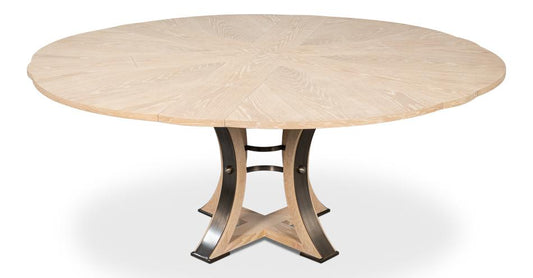 Sarreid Ltd - Tower Jupe Dining Table,Med,Bleached Oak - 54220-BO veiw 1