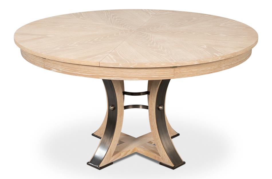 Sarreid Ltd - Tower Jupe Dining Table,Med,Bleached Oak - 54220-BO veiw 2
