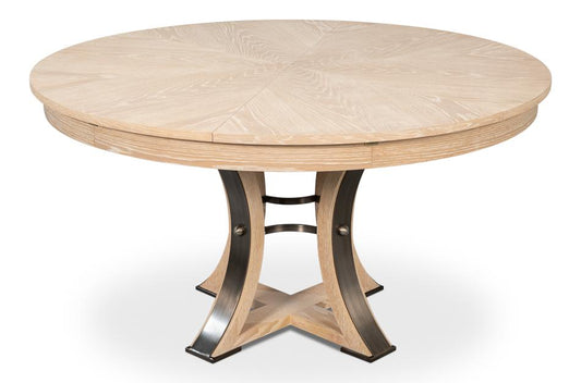 Sarreid Ltd - Tower Jupe Dining Table,Med,Bleached Oak - 54220-BO veiw 2
