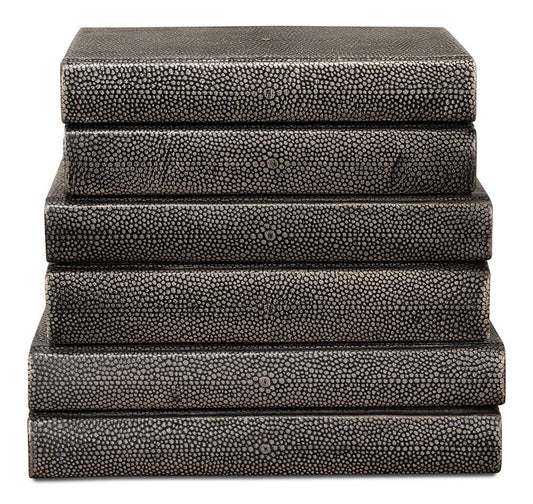 Sarreid Ltd - Shagreen Books, Set Of 12, Antique Grey - 54077-1 veiw 2