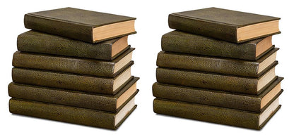 Sarreid Ltd - Shagreen Books, Set Of 12, Leaf - 54077-3 veiw 1