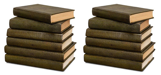 Sarreid Ltd - Shagreen Books, Set Of 12, Leaf - 54077-3 veiw 1