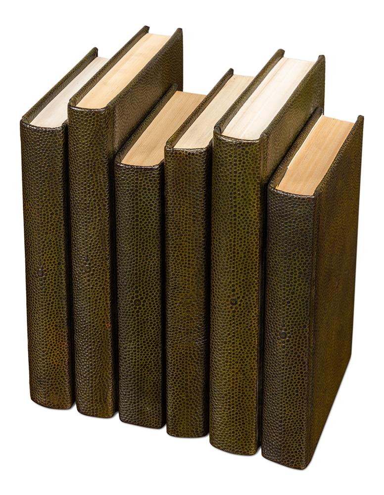 Sarreid Ltd - Shagreen Books, Set Of 12, Leaf - 54077-3 veiw 5
