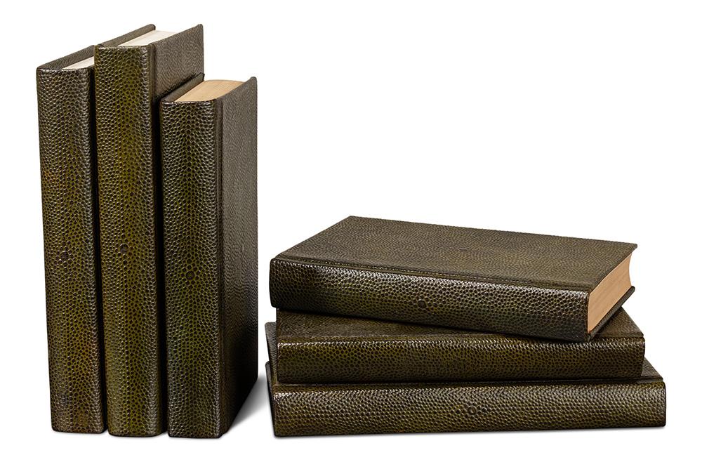 Sarreid Ltd - Shagreen Books, Set Of 12, Leaf - 54077-3 veiw 6