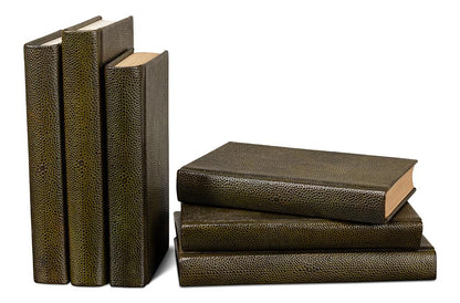 Sarreid Ltd - Shagreen Books, Set Of 12, Leaf - 54077-3 veiw 6