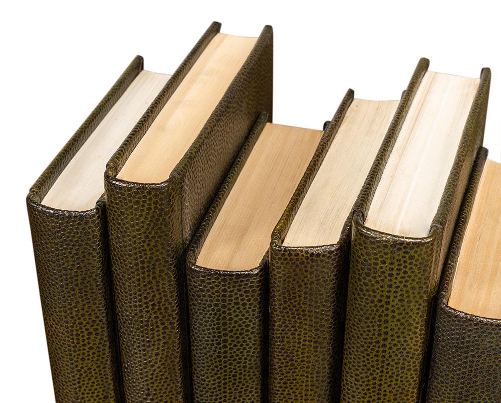 Sarreid Ltd - Shagreen Books, Set Of 12, Leaf - 54077-3 veiw 8