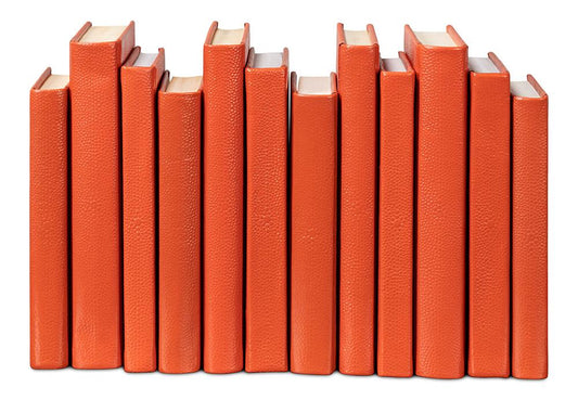 Sarreid Ltd - Shagreen Books, Set Of 12, Orangeade - 54009-6 veiw 2