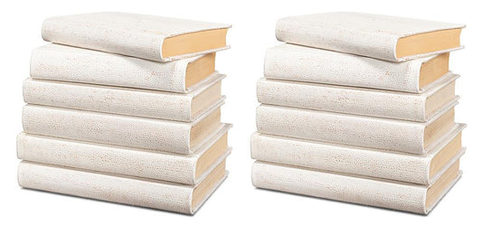 Sarreid Ltd - Shagreen Books, Set Of 12, Osprey White - 54077-4 veiw 1